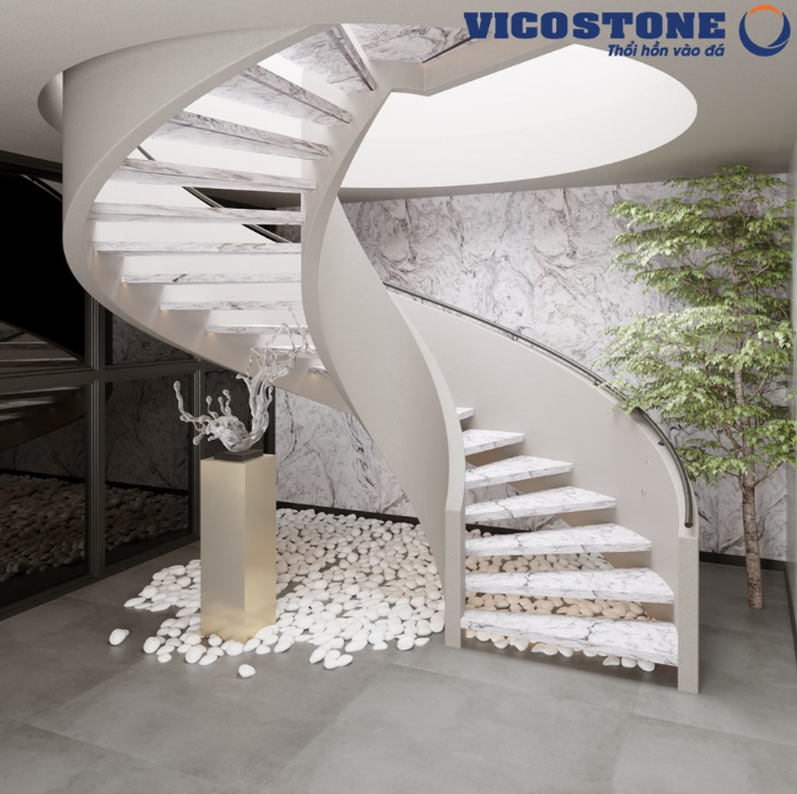 Đá Vicostone ốp cầu thang